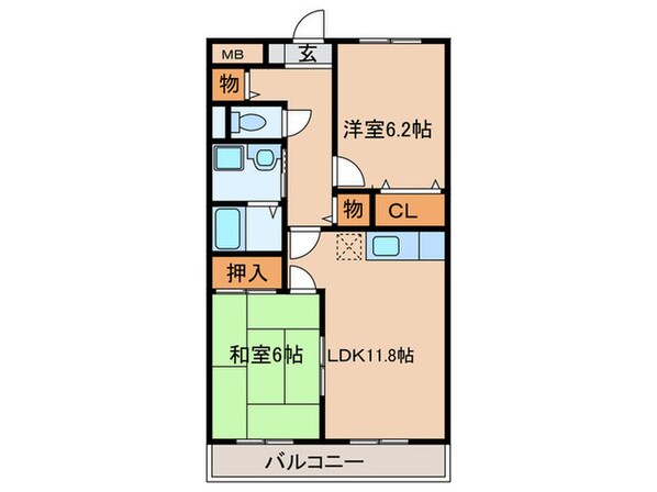 エスポワール御堂島の物件間取画像